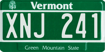 VT license plate XNJ241