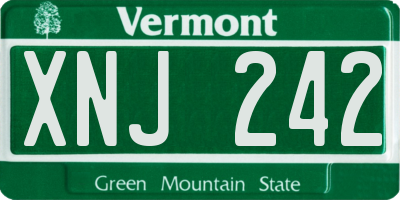 VT license plate XNJ242