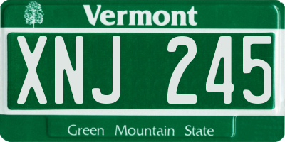 VT license plate XNJ245