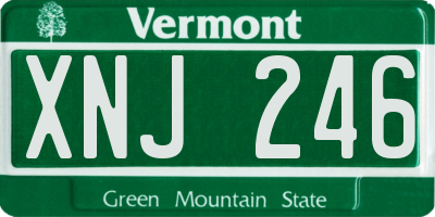 VT license plate XNJ246