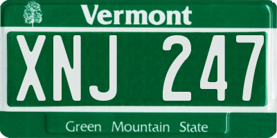 VT license plate XNJ247