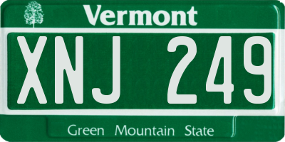 VT license plate XNJ249