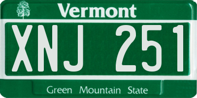 VT license plate XNJ251