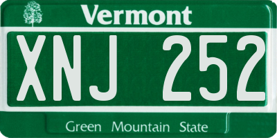 VT license plate XNJ252