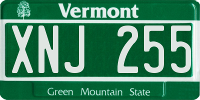 VT license plate XNJ255