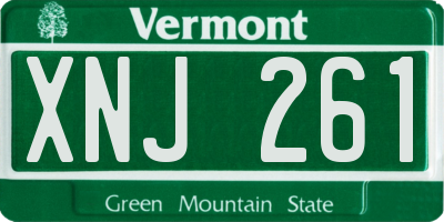 VT license plate XNJ261