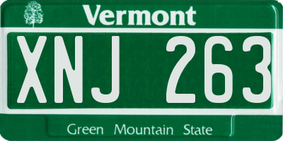 VT license plate XNJ263