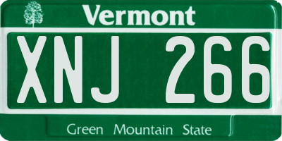 VT license plate XNJ266