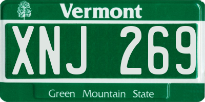 VT license plate XNJ269