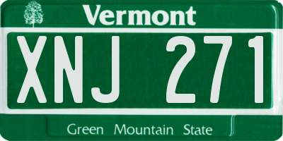 VT license plate XNJ271