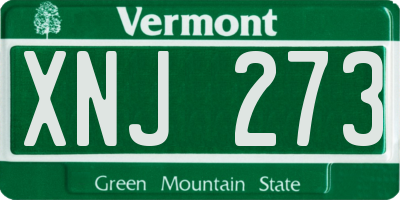 VT license plate XNJ273