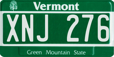 VT license plate XNJ276