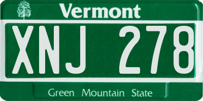 VT license plate XNJ278