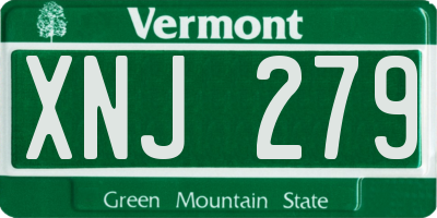 VT license plate XNJ279