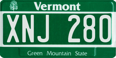 VT license plate XNJ280