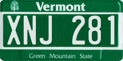 VT license plate XNJ281