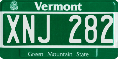 VT license plate XNJ282