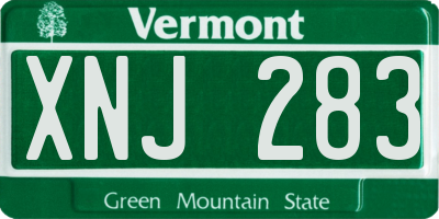 VT license plate XNJ283