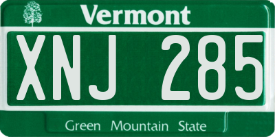 VT license plate XNJ285