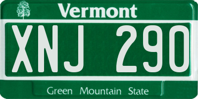VT license plate XNJ290