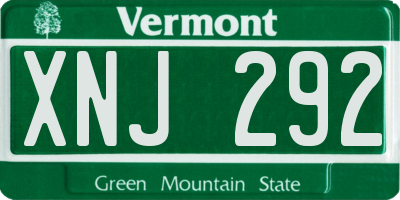 VT license plate XNJ292