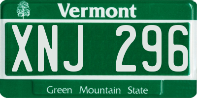 VT license plate XNJ296