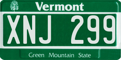 VT license plate XNJ299