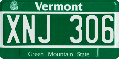 VT license plate XNJ306