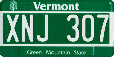 VT license plate XNJ307
