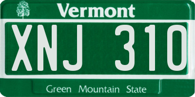 VT license plate XNJ310