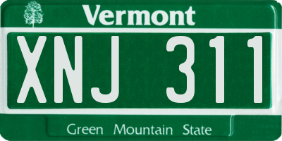 VT license plate XNJ311