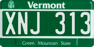 VT license plate XNJ313