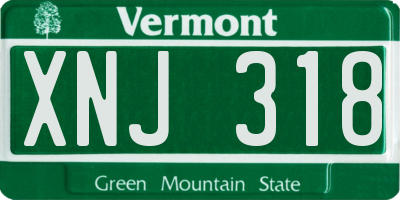 VT license plate XNJ318