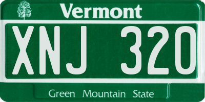 VT license plate XNJ320