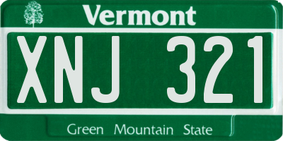 VT license plate XNJ321