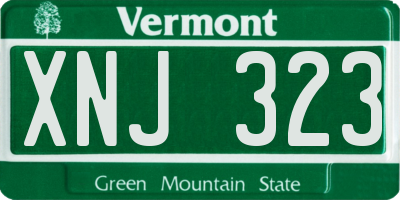 VT license plate XNJ323