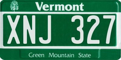 VT license plate XNJ327
