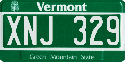 VT license plate XNJ329