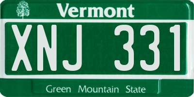VT license plate XNJ331