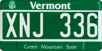 VT license plate XNJ336