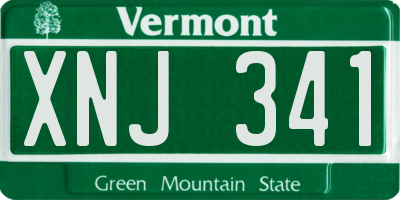 VT license plate XNJ341