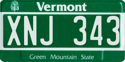 VT license plate XNJ343