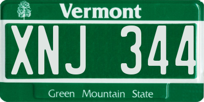 VT license plate XNJ344