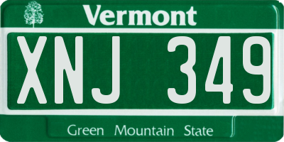 VT license plate XNJ349