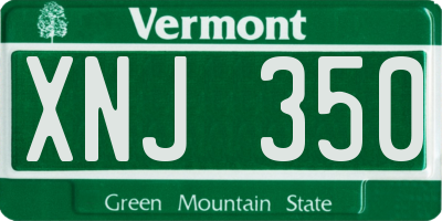 VT license plate XNJ350
