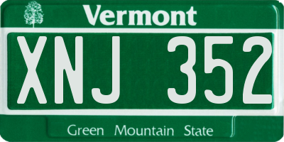 VT license plate XNJ352