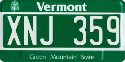 VT license plate XNJ359