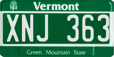 VT license plate XNJ363