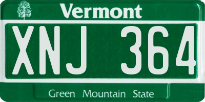 VT license plate XNJ364