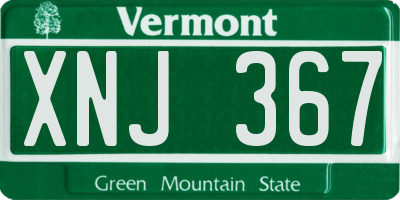 VT license plate XNJ367